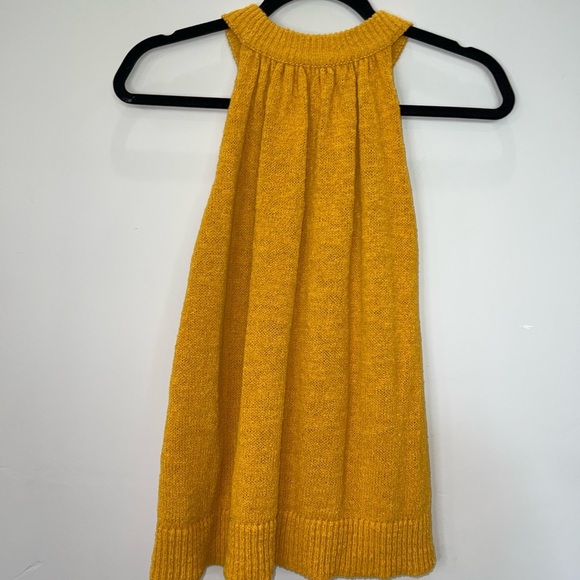 Madewell Gathered Neck Sweater Tank Mustard Yellow - Picture 5 of 6